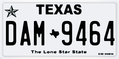 TX license plate DAM9464