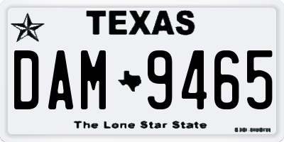 TX license plate DAM9465