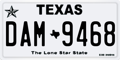TX license plate DAM9468