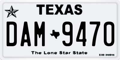 TX license plate DAM9470