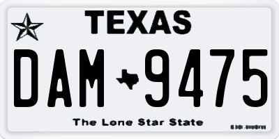 TX license plate DAM9475