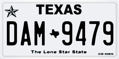 TX license plate DAM9479