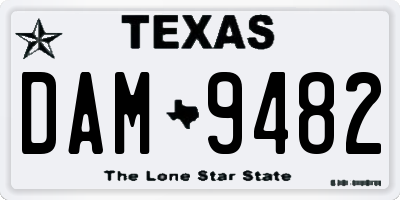 TX license plate DAM9482