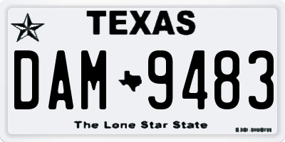 TX license plate DAM9483