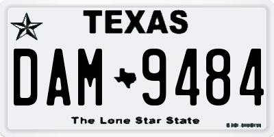 TX license plate DAM9484