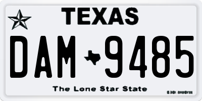 TX license plate DAM9485