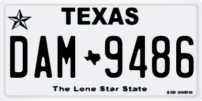 TX license plate DAM9486
