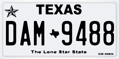 TX license plate DAM9488