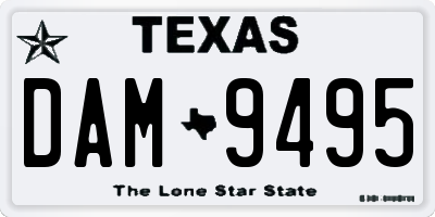 TX license plate DAM9495