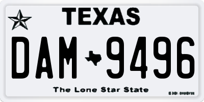 TX license plate DAM9496