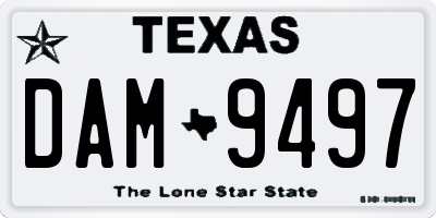 TX license plate DAM9497