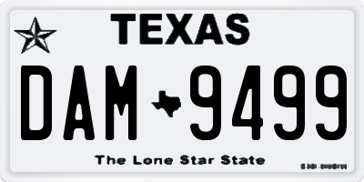 TX license plate DAM9499