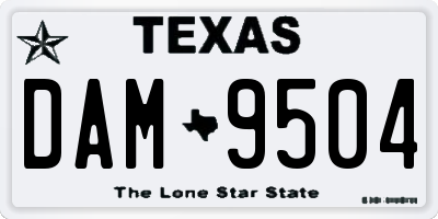 TX license plate DAM9504