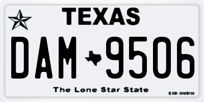TX license plate DAM9506