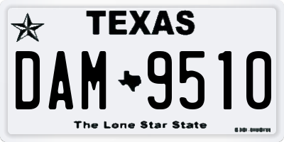 TX license plate DAM9510