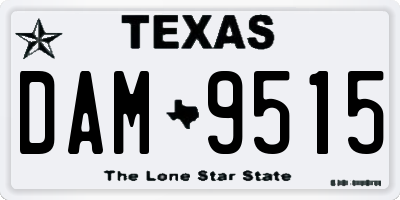 TX license plate DAM9515