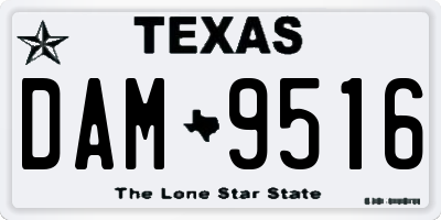 TX license plate DAM9516