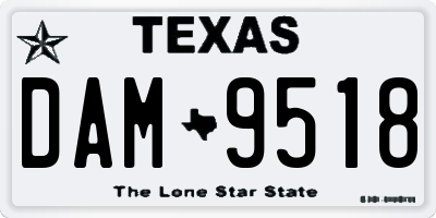 TX license plate DAM9518