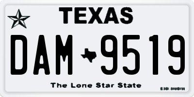 TX license plate DAM9519