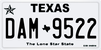 TX license plate DAM9522