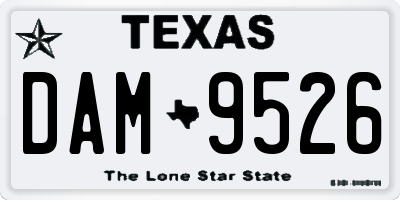 TX license plate DAM9526