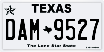 TX license plate DAM9527