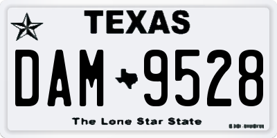 TX license plate DAM9528