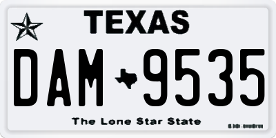 TX license plate DAM9535