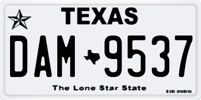 TX license plate DAM9537