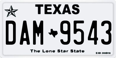 TX license plate DAM9543
