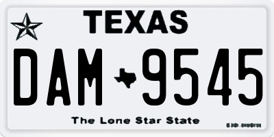TX license plate DAM9545