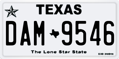 TX license plate DAM9546