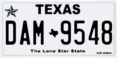 TX license plate DAM9548