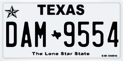 TX license plate DAM9554