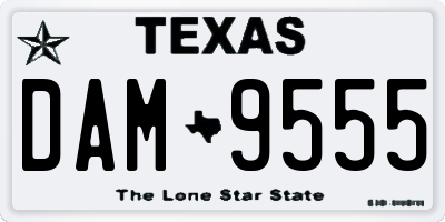 TX license plate DAM9555