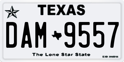 TX license plate DAM9557