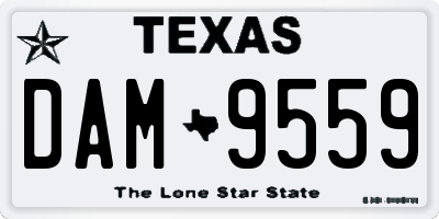 TX license plate DAM9559