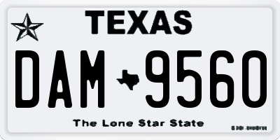 TX license plate DAM9560