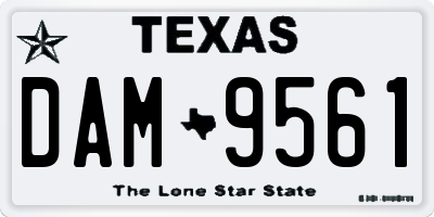 TX license plate DAM9561