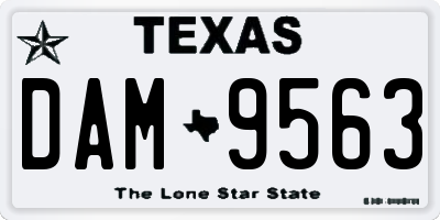 TX license plate DAM9563