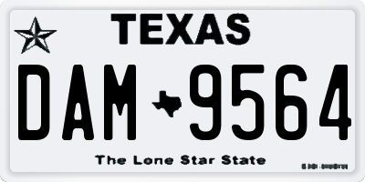 TX license plate DAM9564