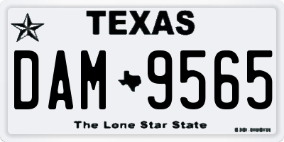 TX license plate DAM9565