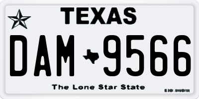 TX license plate DAM9566