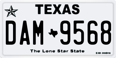 TX license plate DAM9568