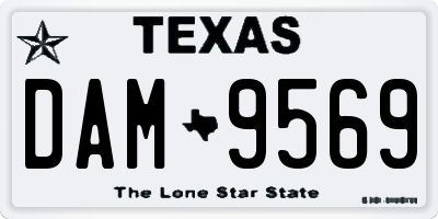 TX license plate DAM9569