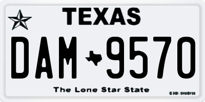 TX license plate DAM9570