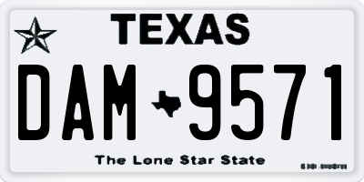 TX license plate DAM9571