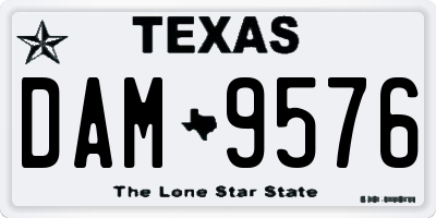 TX license plate DAM9576