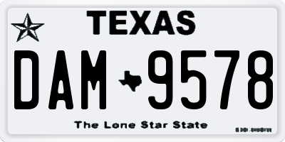 TX license plate DAM9578