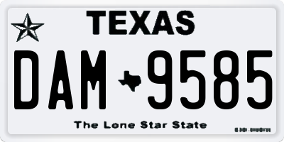 TX license plate DAM9585